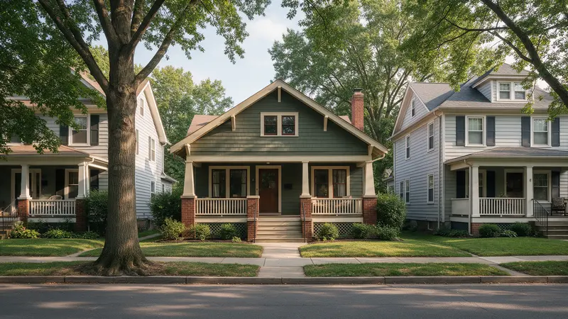 Craftsman bungalow and foursquare homes, typical of Arlington