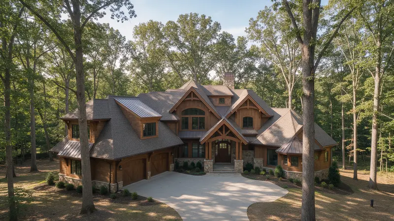 Custom estate home on a wooded lot, typical of Great Falls