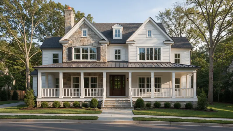 Large colonial with a standing-seam metal porch roof, typical of McLean
