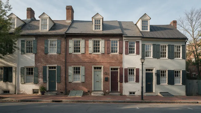 Historic brick rowhouses, typical of Old Town Alexandria