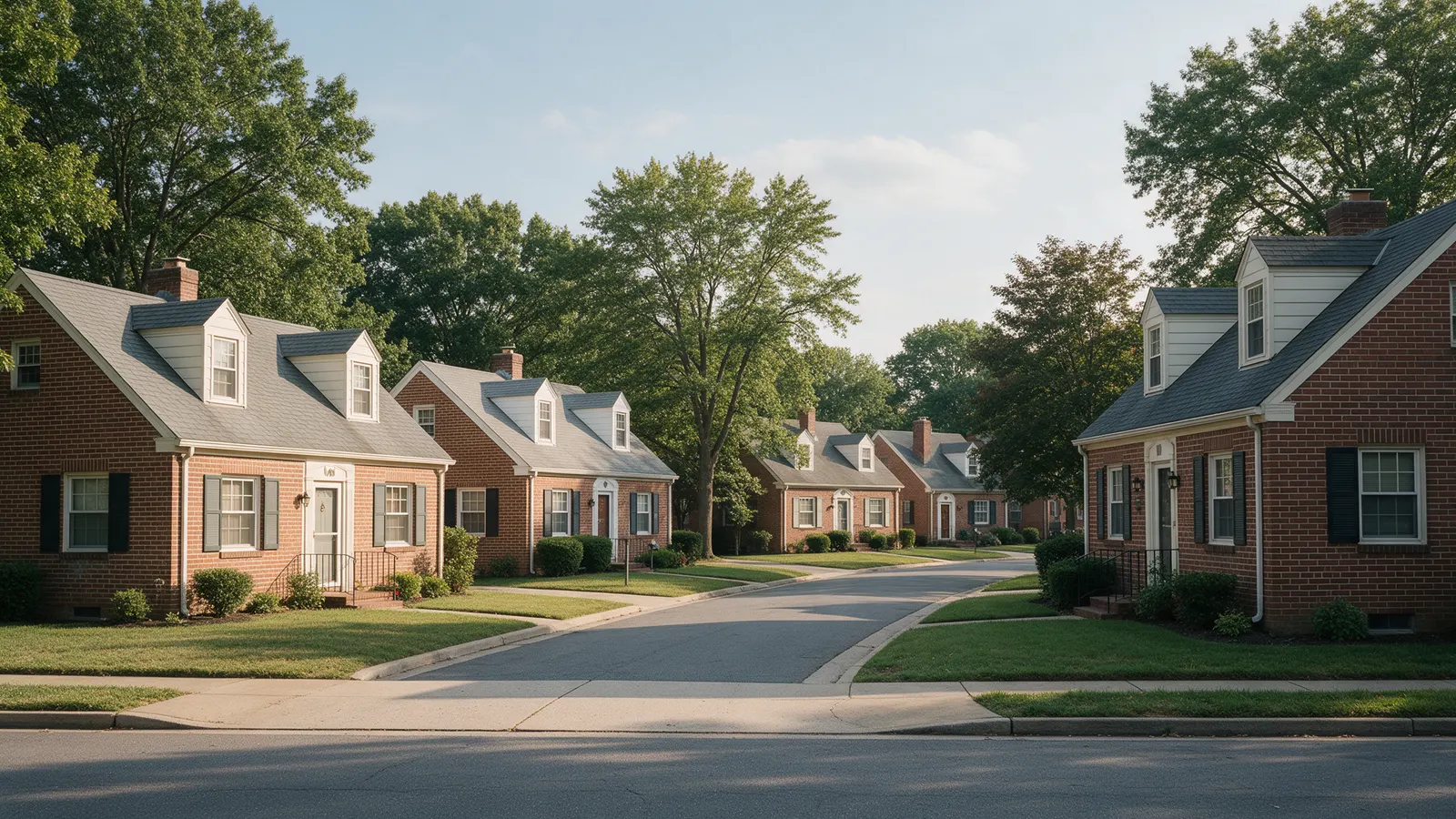 1950s brick Cape Cod homes, typical of Prince George's County, Maryland